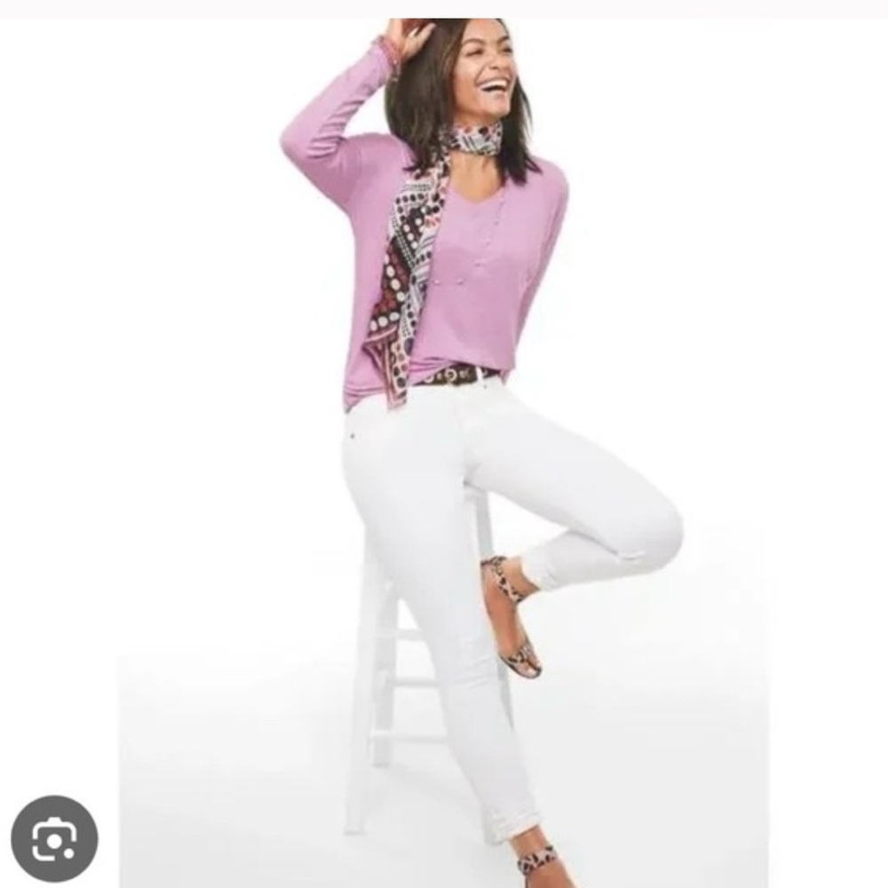 Cabi cinch skinny white jeans